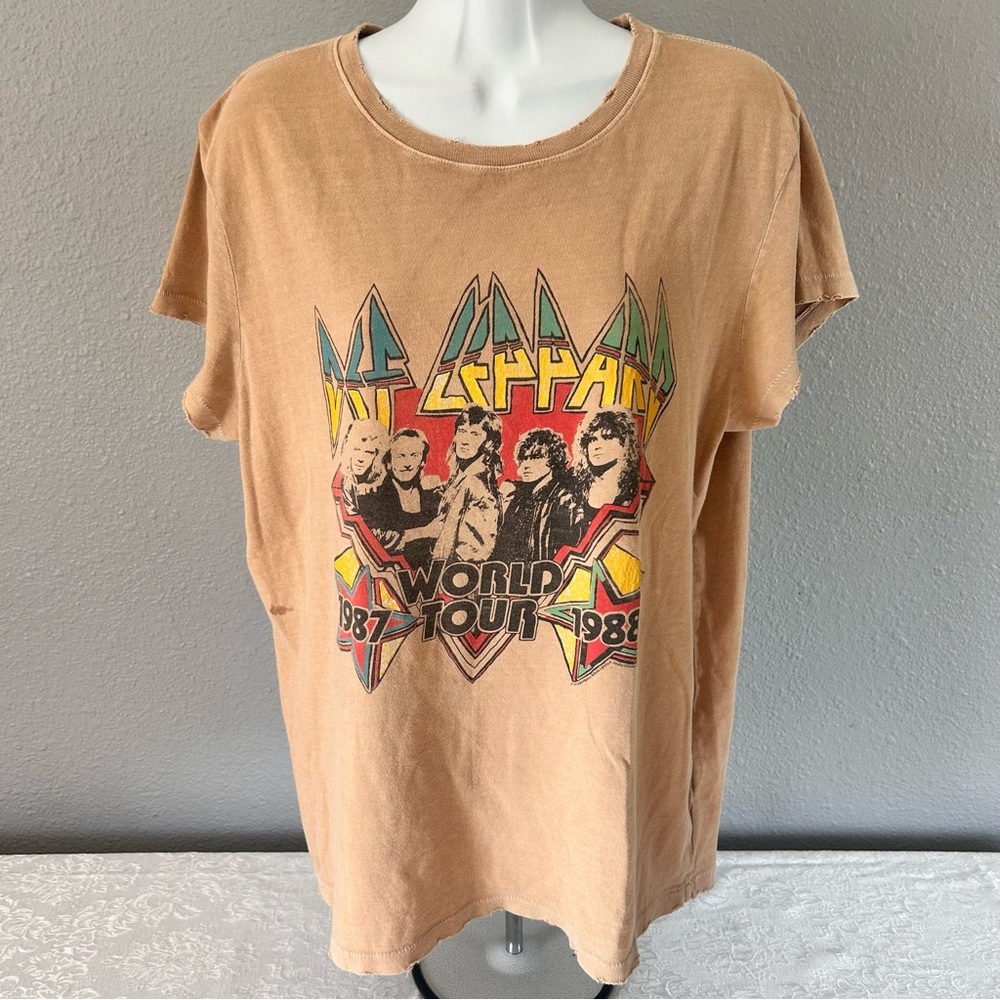 Junk Food Woman’s Vintage Tee Def Leppard World Tour 1987-89 Large